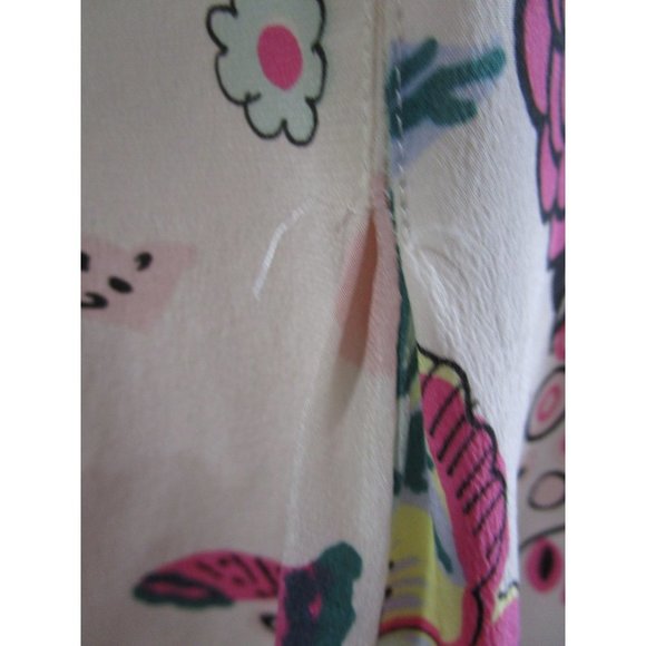 Moschino Cheap And Chic Silk Floral Butterfly Garden Dress US Size 10 Imperfect - Picture 11 of 16